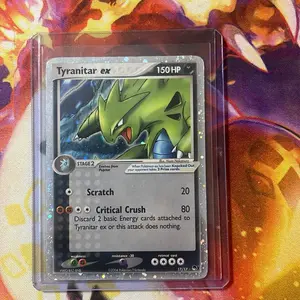 Tyranitar Ex 17/17 Pokémon Card - 150 HP, Scrap Value 20, Critical Crush 80, 2 Basic Energy Cards Attached