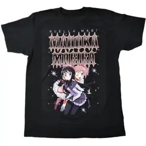 Y2K Madoka Magica T Shirt Black Anime New - Vintage Graphic Tee – Menswear & Womenswear – Streetwear Tops – Casual Cotton Crewneck Shortsleeve T-shirt