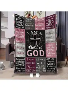 Comfortable Christian inspirational scripture blanket, ultra-soft flannel printed blanket, an ideal personalized gift for him or her