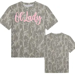 Ol' Lady - Washed Out Bottomland Camo T-Shirt For Men, Stylish Design for Streetwear, Camo Shirt, 3D Mossy Oak, Retro Hunting Tee 3D