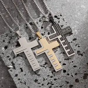 Temu item jewelry stainless steel cross pendant jewelry snake bone chain necklace wholesale splicing small gifts