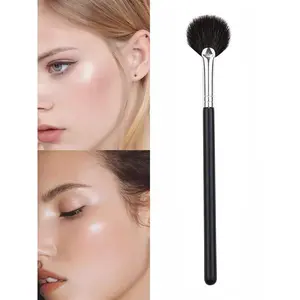 Fan Makeup Brushes High Gloss Facial Fan Brush for Contouring Blending Esthetician Facial Use (F40-2)