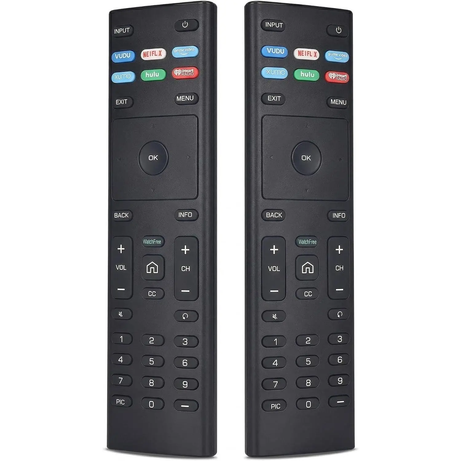 VIZIO Smart TV Remote Replacement Accessories - Universal XRT136 Compatible Remote Controls, 2-Pack