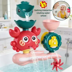1 set of interactive bathtub toys suitable for children - Sensory rotating water wheel, colorful design, enhances motor skills and fun