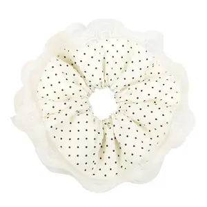 Scrunchies Oversized Polka Dot Lace Scrunchies for Women - Elegant, Face Slimming Hair Tie for Girls Hair Accessory Fashion Hair Accessories Stretchy Tie Band