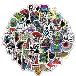 60PCS Cartoon Hip Hop Rock Goth Graffiti Stickers for Bicycle Hand Account Pencil Case Decals Stickers for Scrapbooking Anime Worlds Store Funny Stickers