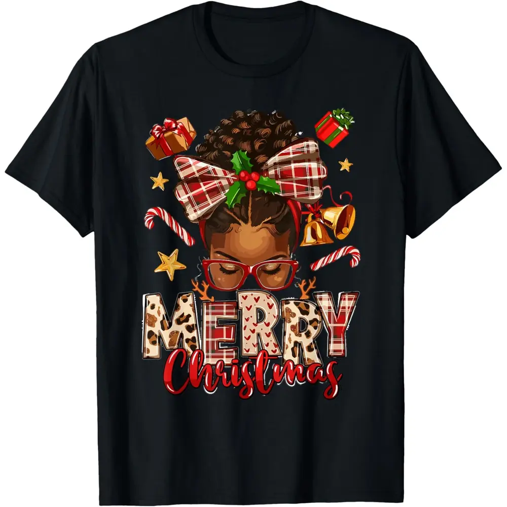 Men's Short-Sleeve Graphic T-Shirt - African American Mom Black Women Christmas Top with Comfortable Fabric, Tshirt, Shortsleeve, Outfits, Everyday, Piece, Print, Soft, Solid, Style, Classic