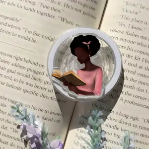 Black Girl Book Lover Phone Grip – Cute Reading Aesthetic Design, Melanin Reader Phone Accessory For Daily Use