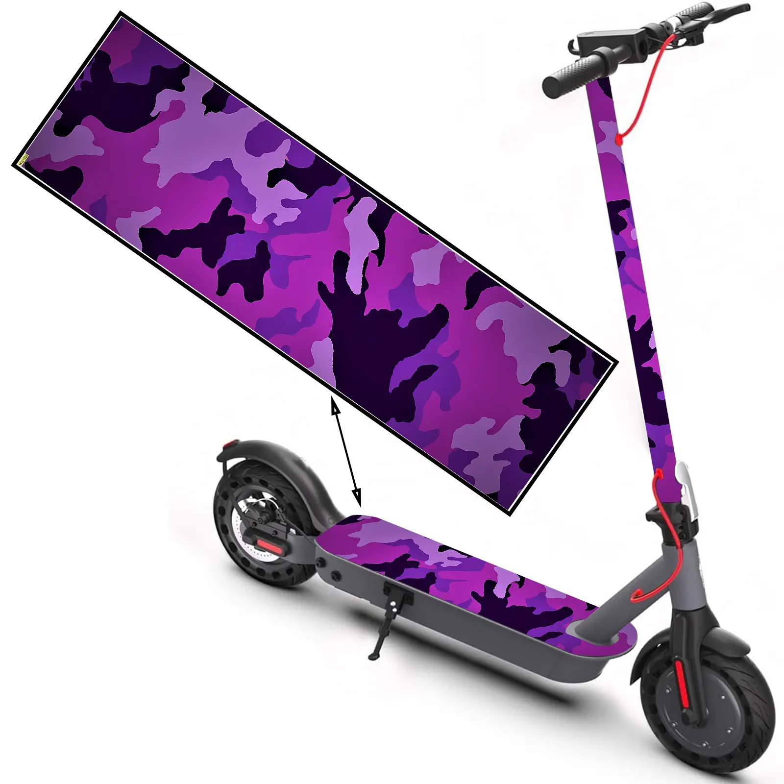 1 piece, camouflage purple, trend scooter sticker, skateboard sticker, scooter floor mat sticker, personalized cool skateboard, Skateboard Accessories