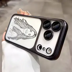 Custom Photo Phone Case – Please Send Image After Purchase.Personalized DIY line art custom phone case, clear matte finish with electroplated camera protection, compatible with iPhone 17/16/15/14/13/12 Pro Max/17 Pro.