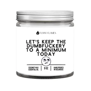 Let's Keep The Dumbfuckery To A Minimum Today Candle Coconut