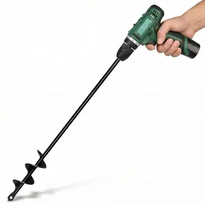 Auger Drill Bit for Planting, 1.6" x 16.5" Heavy Duty Garden Auger,  Hole Digger, Bulb Planter, Fence  Hole Tool for 3/8" Hex Drive Drill