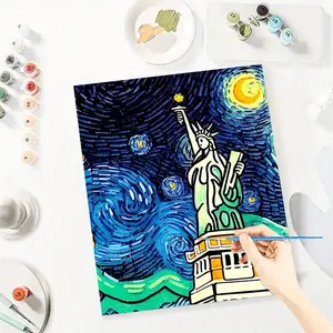 The Statue Of Liberty Paint By Number Kits for Adults Beginners, Easy Acrylic Simple Paint By Number Kits, DlY Watercolor Paint By Numbers Kits on Canvas Without Frame for Home Wall Decor Home Decoration 16x20inch