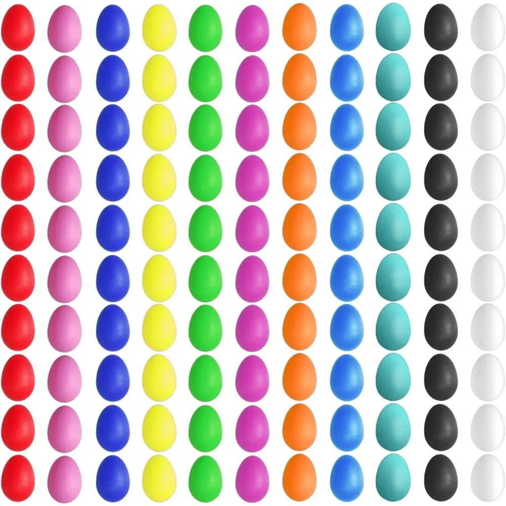 66 Pcs Plastic Egg Shakers Easter Egg Shaker Percussion Musical Maracas Eggs Plastic Easter Egg for Kids Toys Learning DIY Painting(11 Colors)