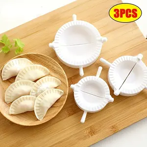 3-Piece Dumpling Mold Set - Quick-Press Plastic Clips for Perfect Dumplings - Easy-to-Use Kitchen Tool for Home Cooking Meal Prep Molds