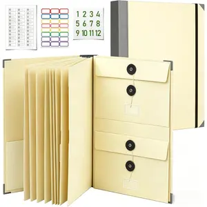 Bound Expanding Document Organizer Folders for Important Papers Passports Birth Certificates (Yellow)