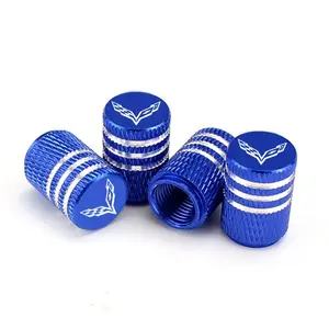 Car Wheel Valve Cap for Corvette C1-C8, Aluminum Alloy Tire Leak Proof Cover, Customizable Car Accessory, Durable and Stylish Design