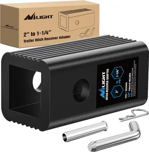 Nilight Trailer Hitch Receiver Extender Adapter Reducer 2 to 1-1/4 Inch Sleeve Convertor Receiver Aluminum Towing Accessories for Tractor Bucket RV Truck Bike Rack Cargo Carriers