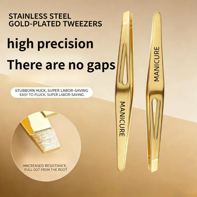 Stainless Steel Tweezers Suitable for Eyebrow Shaping Eyelashes Trimming Beards And Sideburns False Eyebrow Auxiliary Tool Gift