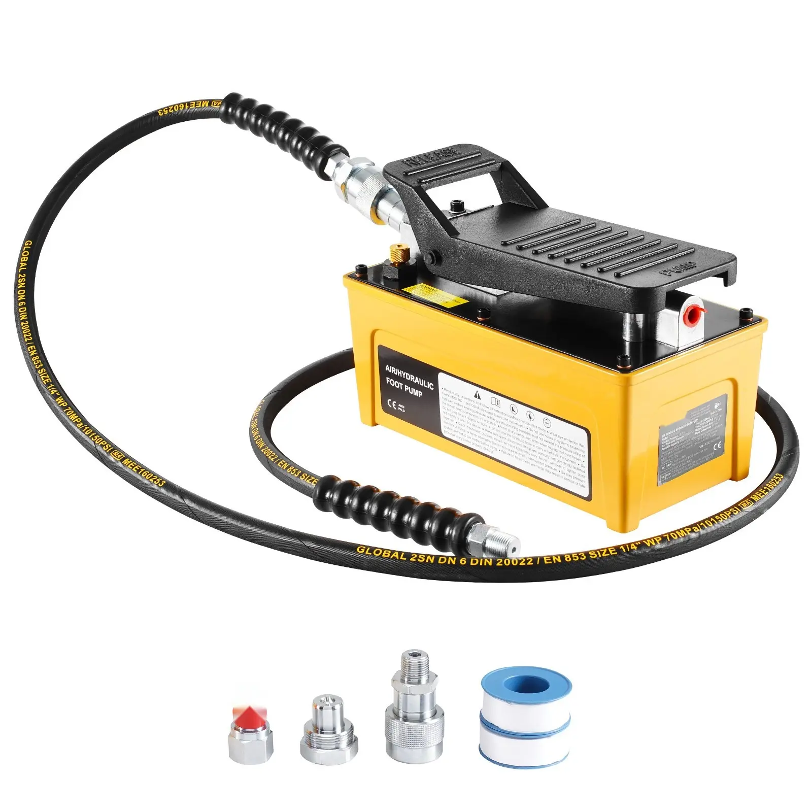Air Hydraulic Pump With Air Actuated Foot Pedal, 10,000 PSI High Pressure Frame Machine Pump For Industrial Shop Use, Pneumatic Hydraulic Power Unit For Maintenance, Lifting, And Repair Tasks