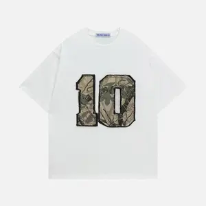 Unisex Camo "10" Patchwork Oversized T-Shirt, Camouflage Number Graphic Streetwear Tee mcr good Gooner Eat Goon Sleep Repeat charleston white tia kemp tshirt