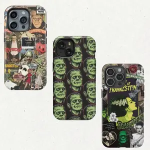 Frankenstein Phone Case, Colorful Classic Monsters Design with Dracula for Phone 16–11 – Horror Goth Occult Aesthetic Gift Idea 2025