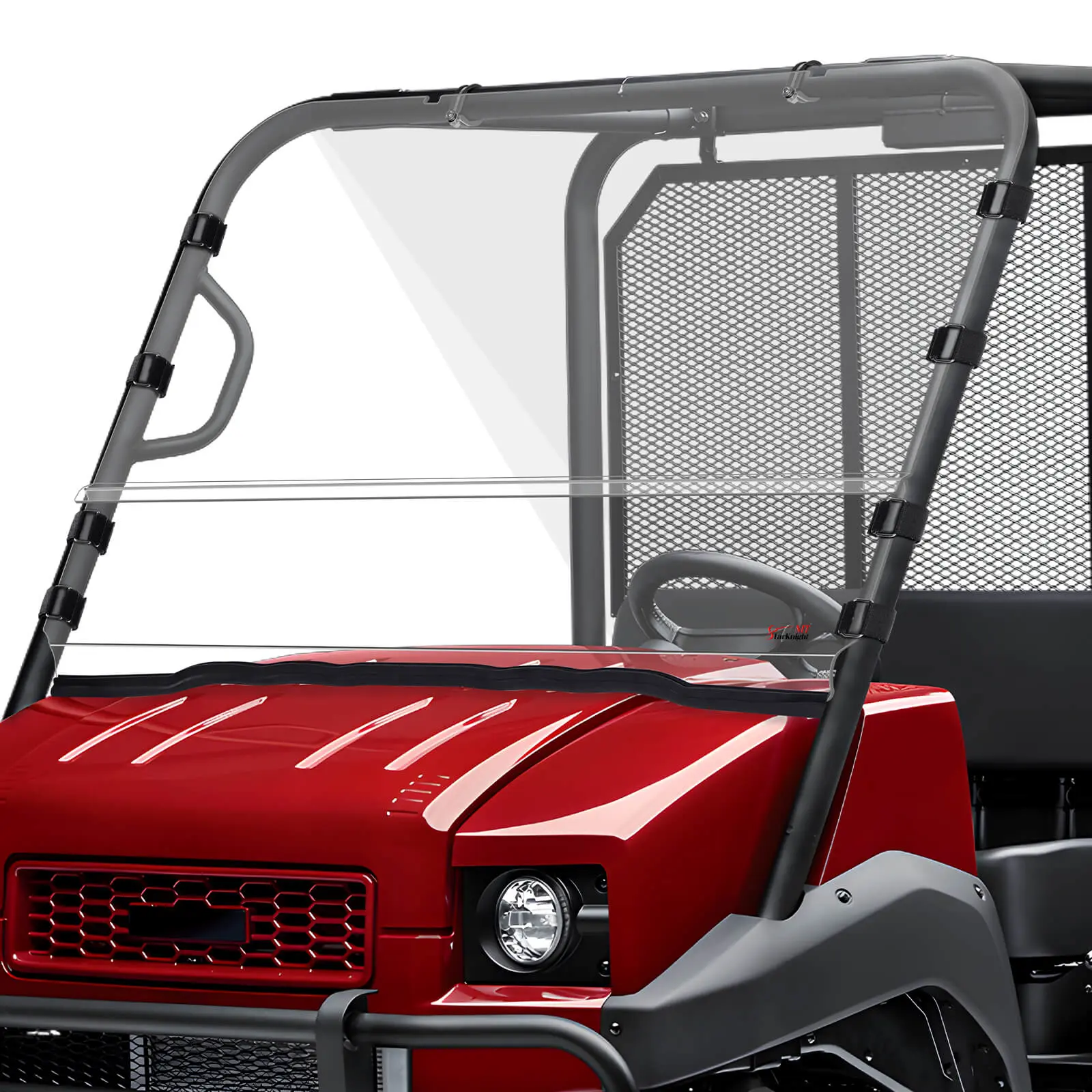 StarknightMT 2-in-1 Removable Mule 4010 Windshield Compatible with Kawasaki Mule 4000 4010 2009-2026, Scratch & UV Resistant Folding Clear Front Windscreen, No-Drill Install
