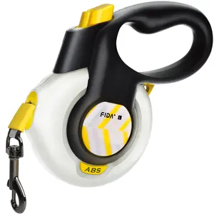 FIDA AutoBrake Retractable Dog Leash. Advanced Patented Design for Dog Pulling, 16 ft Heavy Duty No Pull Pet Walking Leash. Tangle Free, Soft Grip