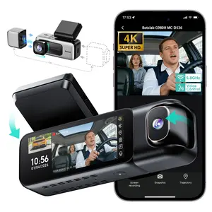 Botslab 2 Channel 4K Dash Cam with 3.18" Touch Screen, Sentry Mode, 24/7 Parking, Built-in GPS, 5.8G WiFi, Night Vision, Voice Control, 128GB Card Included