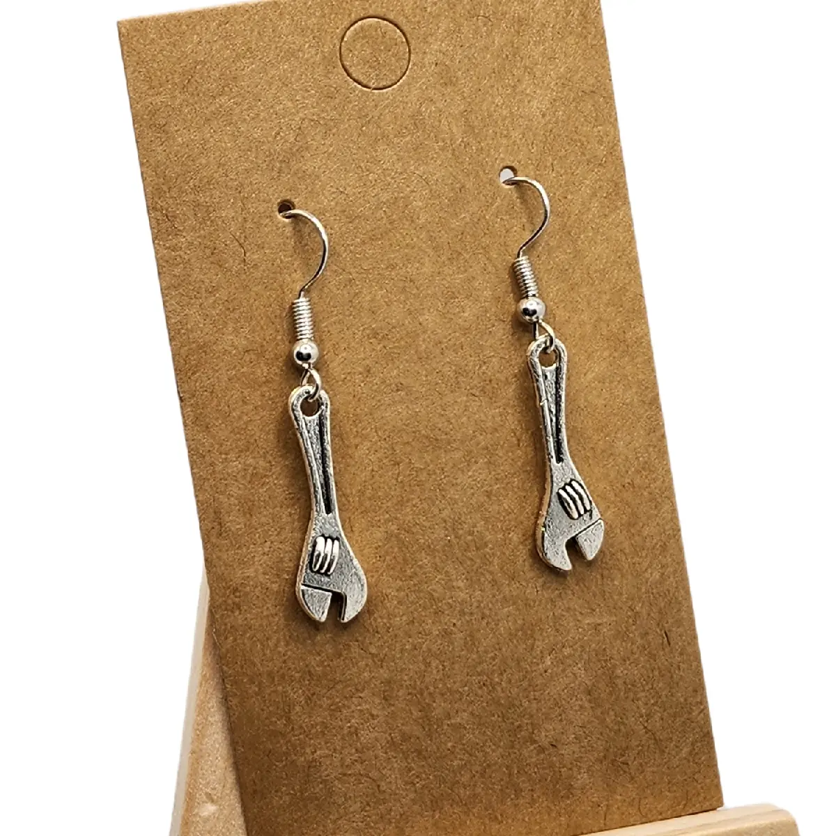 Wrench Earrings - Durable Materials Unisex Costume Jewelry, Playfulness Design Accessory for DIY Enthusiasts