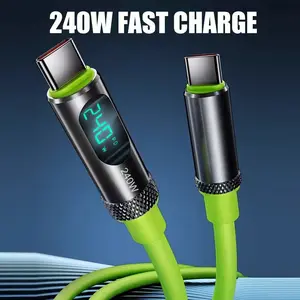 240w Super Fast Charging Cable, Type-C to Type-C Digital Display Charger, Pd3.1 480mbps High-Speed Data Transfer, Compatible with iPhone 16 Pro