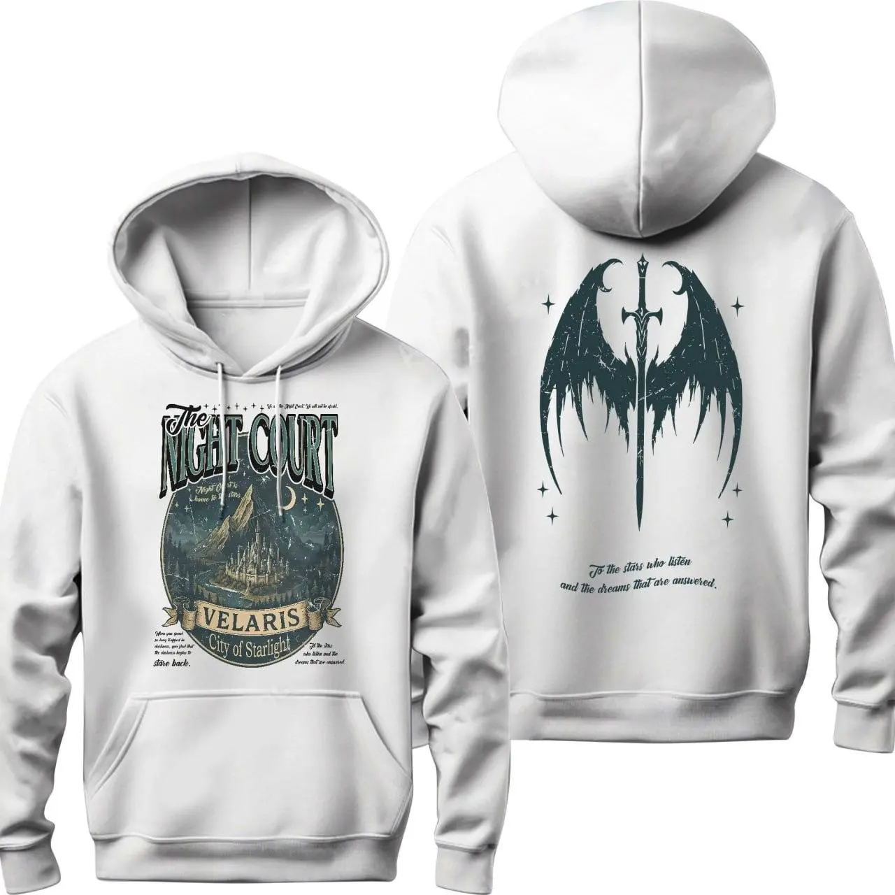 Velaris Night Court Acotar, Vintage Velaris The Night Court Hoodie, Nightcourt Court Of Dreams, Inner Circle Acotar Hoodie