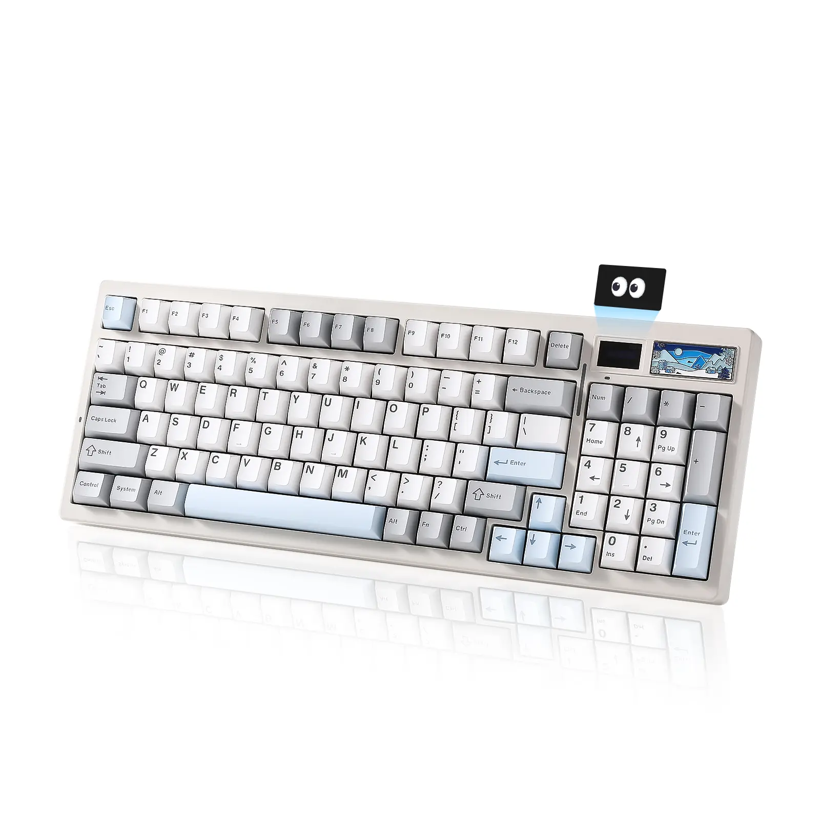 YUNZII IF99 Wireless Mechanical Gaming Keyboard with Smart LCD Display, QMK/VIA Programmable BT/2.4G/USB-C Gasket Mounted Hot Swap RGB 96% Layout for Mac/Win