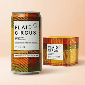 3. Plaid Circus Kimono Dragon – RTD Non-Alcoholic Cocktail with Yuzu & Green Tea | Zero Proof, 8oz Ready-to-Drink Can | Functional Botanicals & Low Sugar Clean Wellness Twist