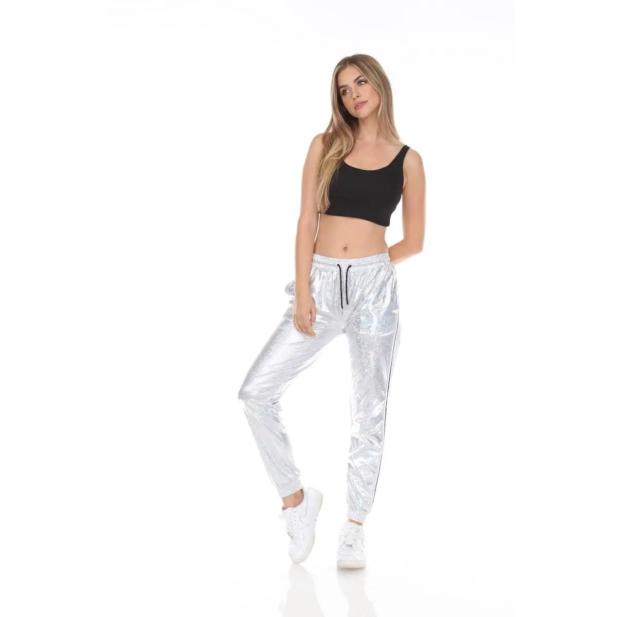 Silver Metallic Joggers