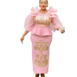 Plus Size Evening Dresses for Women – African Luxury Sequin Gowns, Elegant Spring Wedding Party Long Dress, Ankara Ladies Clothing