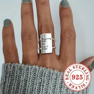 A 6-gram S925 sterling silver engraved shield ring, a vintage fashion jewelry gift suitable for men and women