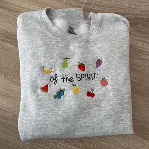 Fruit of the Spirit Christian Embroidered Sweatshirt, Christian Crewneck