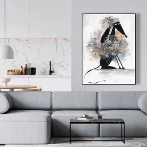 Begin Home Decor C1FC3648QIZJ31 36 x 48 in. Afghan Hound Dog Cartoon - Framed Canvas Bedroom Decor