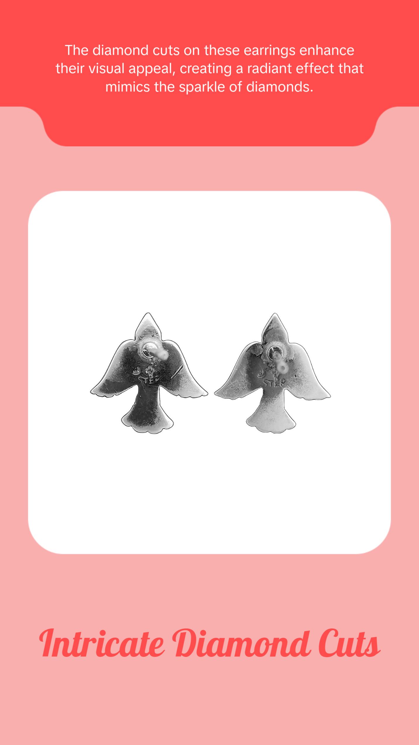 Sparrow Earrings, 925 Sterling SIlver Earrings, Eagle Earrings, Navajo Earrings, Native American Handmade Jewelry