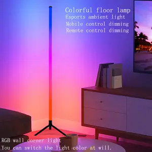 T6010 LED Floor Lamp RGB Color Changing Night Light Remote Control Dimmable Gaming Room Home Decor Bedroom Living Room Atmosphere Lighting