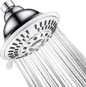 BRIGHT SHOWERS Shower Head High Pressure Rain Showerhead 5 Spray Setting Fixed Shower head Angle Adjustable Bathroom Showerhead
