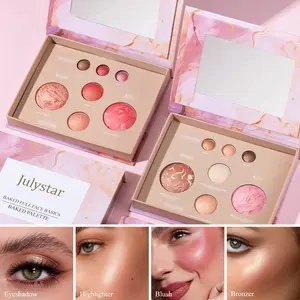 Multicolor Matte Powder Makeup Palette with Eyeshadow Highlighter Blush, Long-Lasting Brightening Concealer, Includes Mirror, Lightweight Natural Finish