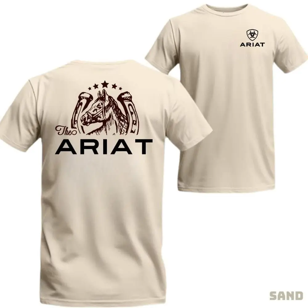 Ariat T-shirt - Horse And Horseshoe Western Graphic Design For Equestrian Enthusiasts, able Casual Shirt With Ele Menswear Menswear Cotton