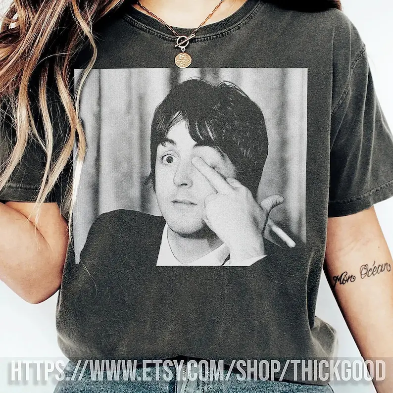 Comfort Colors  Paul Mccartney Middle Finger T-shirt