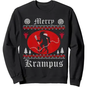Merry Krampus Christmas Xmas Horror Ugly Sweater Evil Pajama Sweatshirt