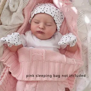 19-inch 48cm Real Soft Silicone Sleeping Newborn Baby Doll Girl Toy with 3D Painted Skin Cloth Body Movable Limbs Birthday Gift for Children