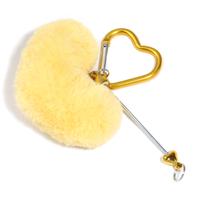 ZK567012  Heart pom-pom keychain  yellow/5pcs