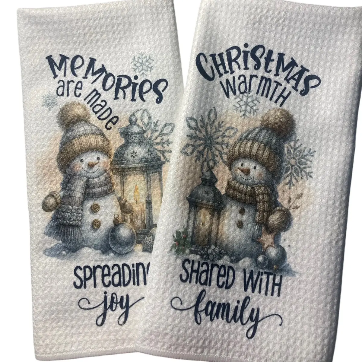 Adorable Christmas Sublimated Snowman Towel Set for Home