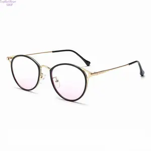 2026 New Round Cat Eye Blue Light Blocking Glasses with Blue Light Blocking Lens, Vintage Thin Metal Frame, Fashion Face-Slimming Non-Prescription Eyewear, Anti-Eye-Strain Spectacles for Women, Accessories for Women, Retro Office & Daily Wear Frames